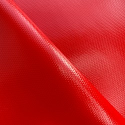 Ткань ПВХ 600 гр/м2 плотная, Красный (Ширина 150см), на отрез  в Мичуринске