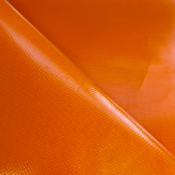 Ткань ПВХ 450 гр/м2, Оранжевый (Ширина 160см), на отрез  в Мичуринске