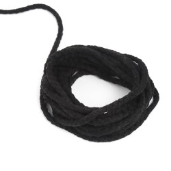 Шнур для одежды тип 2, цвет Чёрный (плетено-вязаный/полиэфир)  в Мичуринске