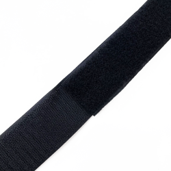 Контактная лента 40мм (38мм) цвет Черный (велькро-липучка, на отрез)  в Мичуринске